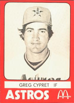 1980 TCMA Columbus Astros #1 Greg Cypret Front