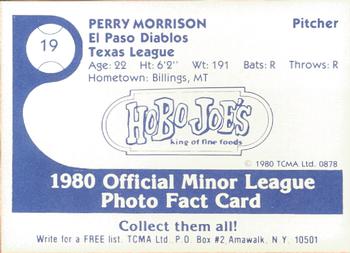 1980 TCMA El Paso Diablos #19 Perry Morrison Back