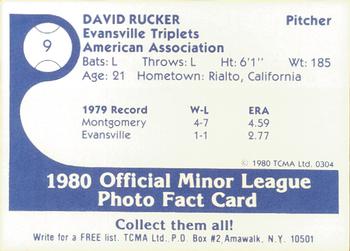 1980 TCMA Evansville Triplets #9 David Rucker Back