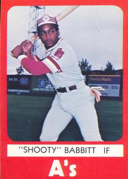 1980 TCMA Ogden A's #21 Shooty Babitt Front