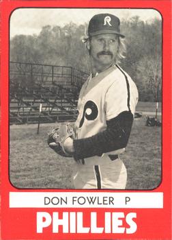 1980 TCMA Reading Phillies #5 Don Fowler Front