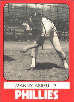 1980 TCMA Reading Phillies #16 Manny Abreu Front