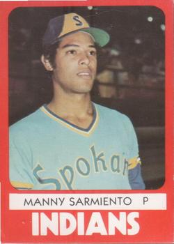 1980 TCMA Spokane Indians #12 Manny Sarmiento Front
