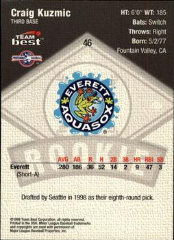 1999 Team Best Rookie #46 Craig Kuzmic Back