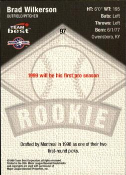 1999 Team Best Rookie #97 Brad Wilkerson Back