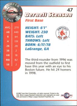 1999 Team Best Player of the Year #47 Dernell Stenson Back