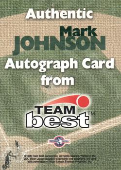 1999 Team Best Rookie - Autographs #NNO Mark Johnson Back