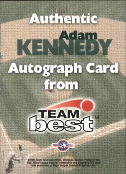 1999 Team Best Rookie - Autographs #NNO Adam Kennedy Back