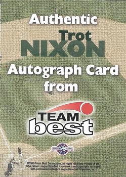 1999 Team Best Rookie - Autographs #NNO Trot Nixon Back