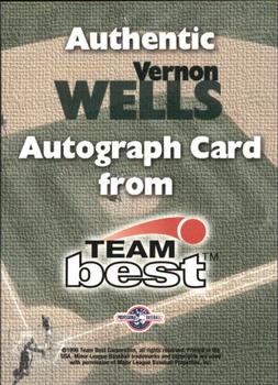 1999 Team Best Rookie - Autographs #NNO Vernon Wells Back