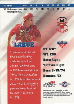 1999 Team Best Baseball America - Diamond Best #6 Jason LaRue Back