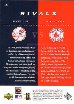 2004 UD Rivals #18 Mike Torrez / Bucky Dent Back