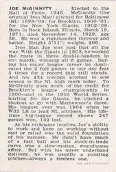 1950-56 Callahan Hall of Fame #NNO Joe McGinnity Back