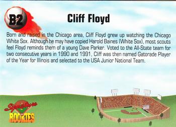1994 Signature Rookies - Cliff Floyd #B2 Cliff Floyd Back