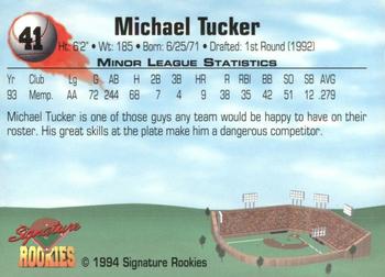 1994 Signature Rookies - Authentic Signatures #41 Michael Tucker Back