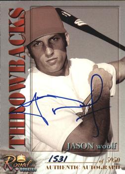 2001 Royal Rookies Throwbacks - Autographs #2 Jason Woolf Front