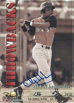 2001 Royal Rookies Throwbacks - Autographs #7 Alex Hernandez Front