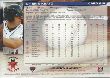 2010 Choice International League All-Stars #19 Erik Kratz Back
