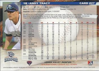 2010 Choice International League All-Stars #27 Andy Tracy Back
