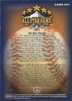 2011 Choice International League All-Stars #01 2011 IL All-Stars Game Cover Card Back