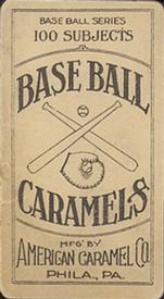 1909-11 American Caramel (E90-1) #NNO Sam Crawford Back