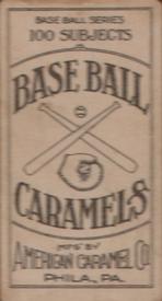 1909-11 American Caramel (E90-1) #NNO Nap Lajoie Back