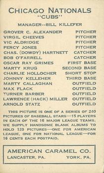 1922 E120 American Caramel Series of 240 #NNO Johnny Kelleher Back