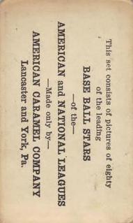 1921 American Caramel Series of 80 (E121) #NNO George H. Burns Back