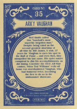 2012 Panini Golden Age #35 Arky Vaughan Back