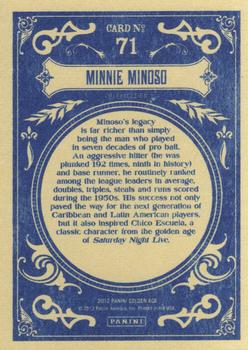 2012 Panini Golden Age #71 Minnie Minoso Back