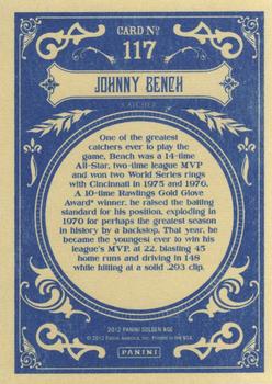 2012 Panini Golden Age #117 Johnny Bench Back