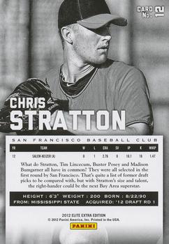 2012 Panini Elite Extra Edition #12 Chris Stratton Back