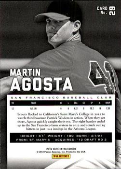 2012 Panini Elite Extra Edition #29 Martin Agosta Back