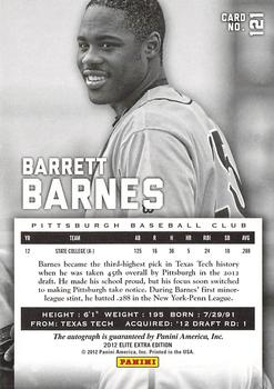 2012 Panini Elite Extra Edition #121 Barrett Barnes Back