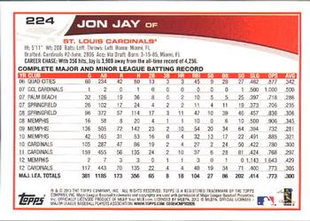 2013 Topps #224 Jon Jay Back