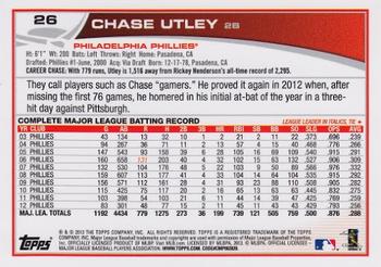 2013 Topps #26 Chase Utley Back