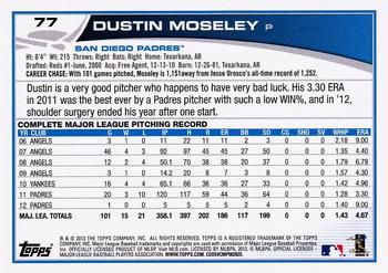 2013 Topps #77 Dustin Moseley Back