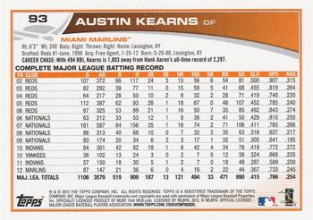 2013 Topps #93 Austin Kearns Back