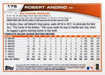 2013 Topps #176 Robert Andino Back