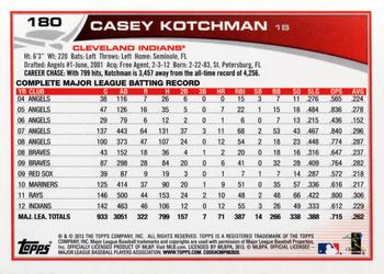 2013 Topps #180 Casey Kotchman Back