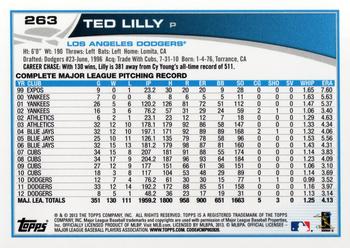 2013 Topps #263 Ted Lilly Back