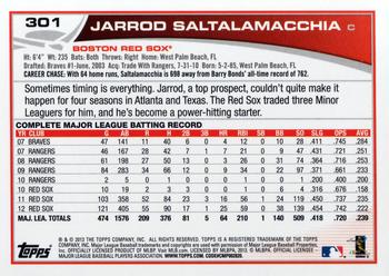 2013 Topps #301 Jarrod Saltalamacchia Back