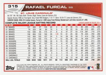 2013 Topps #315 Rafael Furcal Back