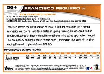 2013 Topps #564 Francisco Peguero Back