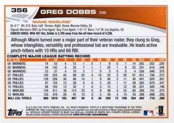 2013 Topps #356 Greg Dobbs Back