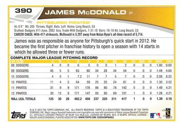 2013 Topps #390 James McDonald Back