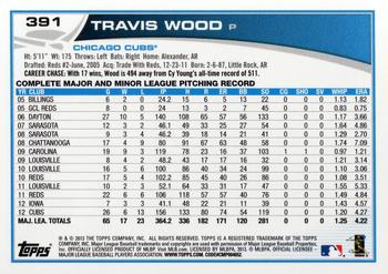 2013 Topps #391 Travis Wood Back