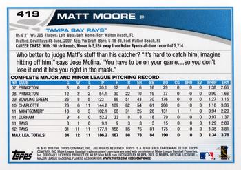 2013 Topps #419 Matt Moore Back