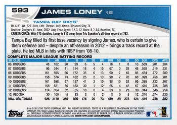 2013 Topps #593 James Loney Back