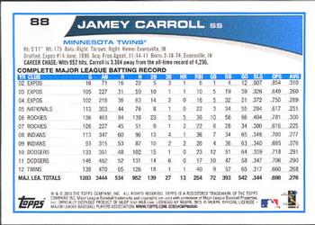 2013 Topps #88 Jamey Carroll Back